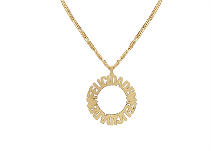 Gold Plated Text Pendants